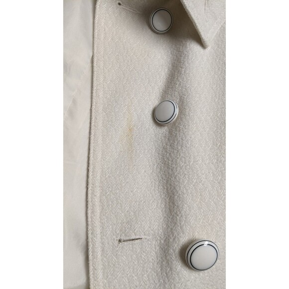 Women's BILLABONG Cotton/Poly Cream Color Double Breasted Belted Coat Size 12 - Picture 12 of 13
